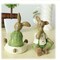 Set of 2 Resin Bunny Easter Decoration Vintage Rustic Country Bunnies Figurine Ornament Easter Decor Bunnies Rabbit Egg Figurine Rabbit Statue (Sitdown Bunnies)
